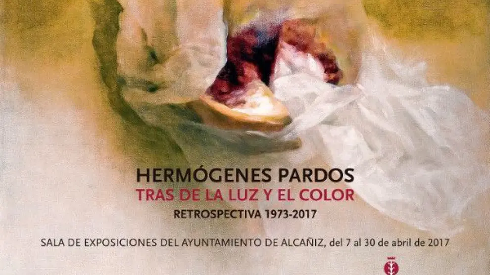 Cartel de la exposición 'Tras de la luz y el color' del pintor Hermógenes Pardos.