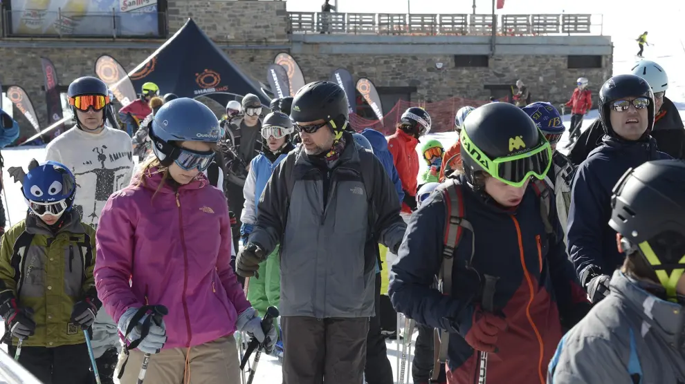 Gran afluencia de esquiadores, este sábado en Formigal