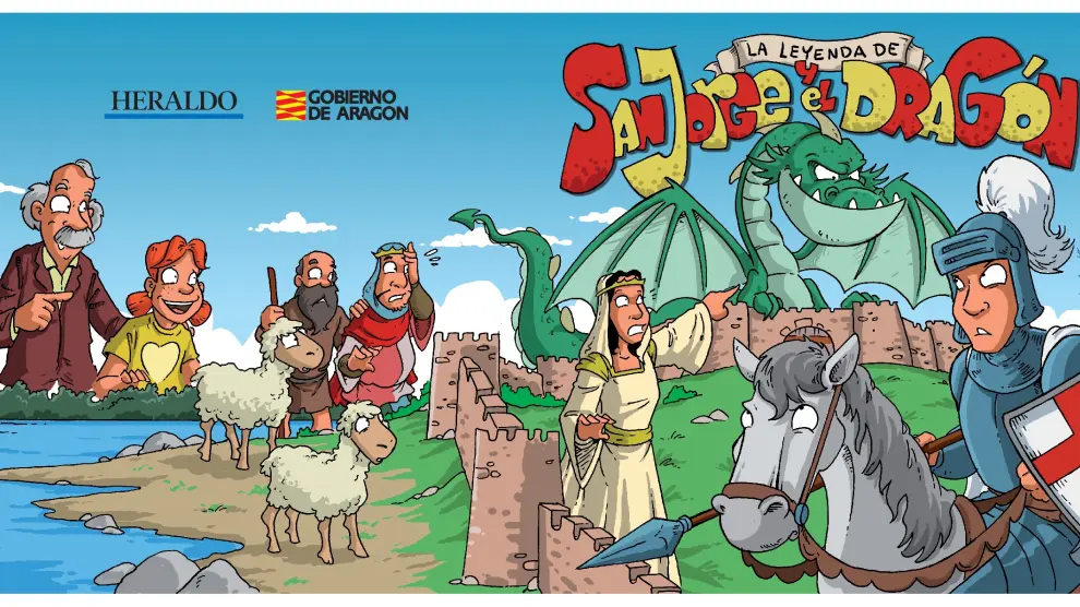 Imagen de portada y contraportada elaborada por Moratha para el cómic de San Jorge, que saldrá publicado con HERALDO el viernes.