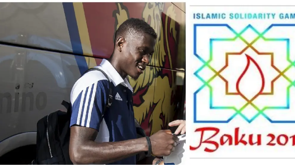 Bagnack y el logotipo de los Juegos de la Solidaridad Islamista de Bakú.