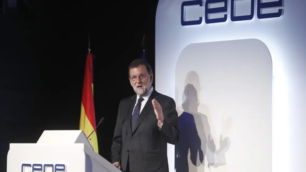 Rajoy, este jueves en la asamblea general de la CEOE.
