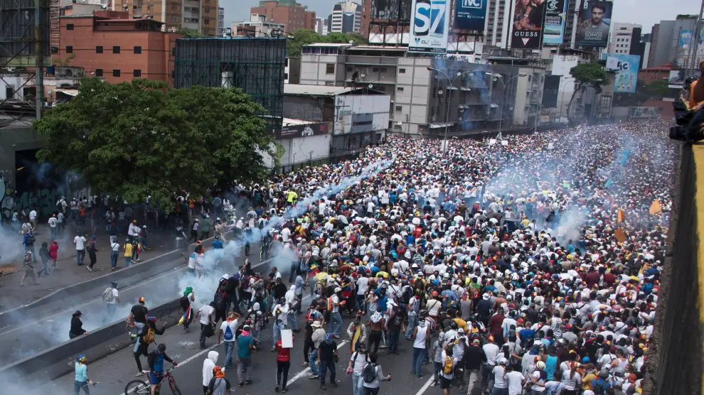 Protestas contra Nicolás Maduro en Caracas.