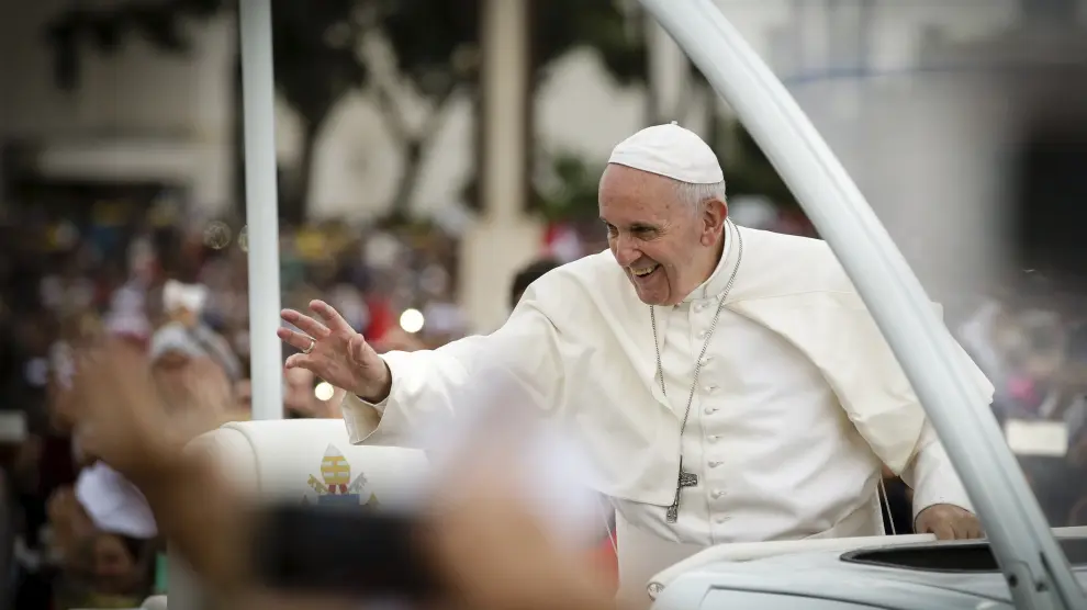 El Papa, este viernes en el santuario de Fátima.