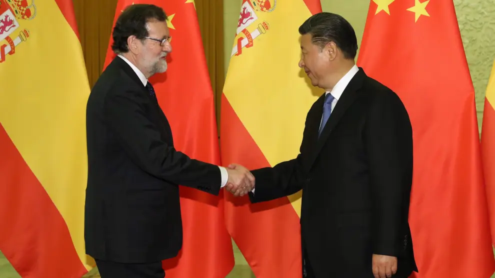 Mariano Rajoy saluda al presidente chino Xi Jinping