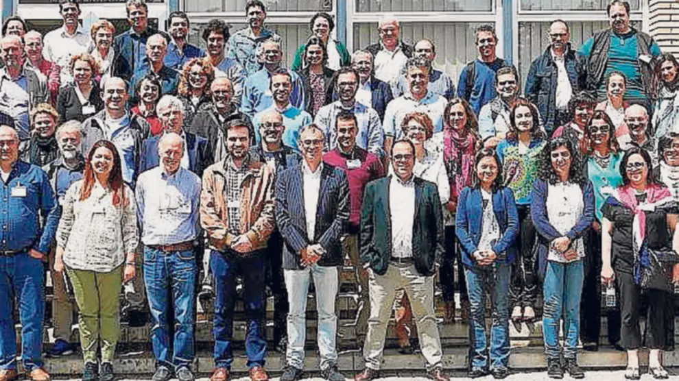 Participantes del proyecto Med AID en el Instituto Agronómico Mediterráneo de Zaragoza.