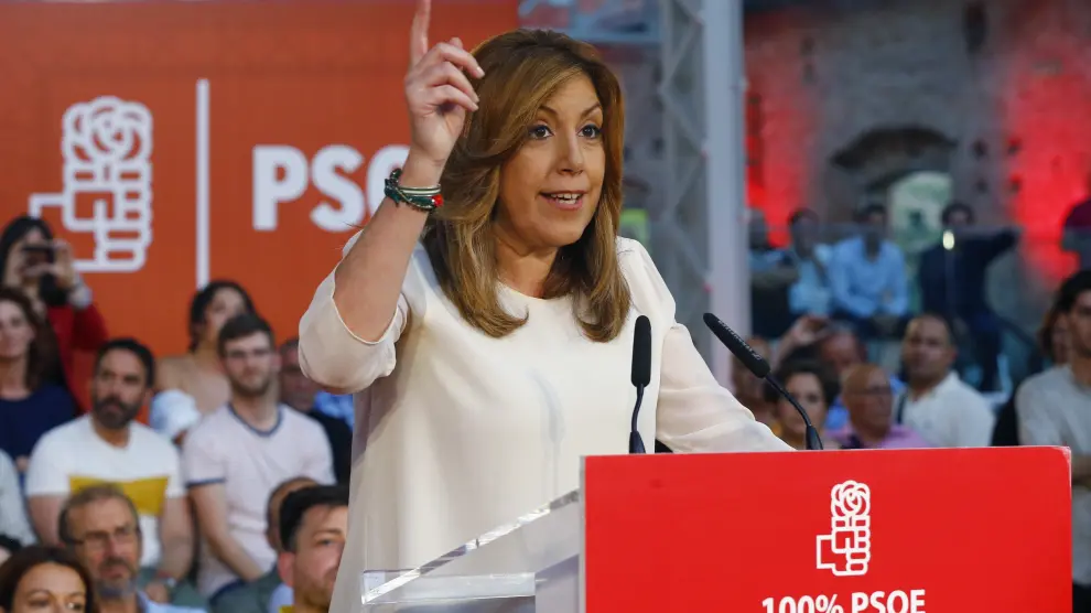 Susana Díaz, en un acto de campaña este martes en Madrid.