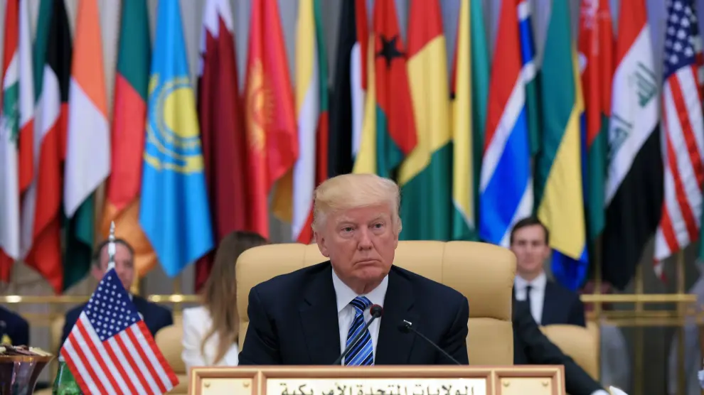 El presidente estadounidense, Donald Trump, en una cumbre en Riad.