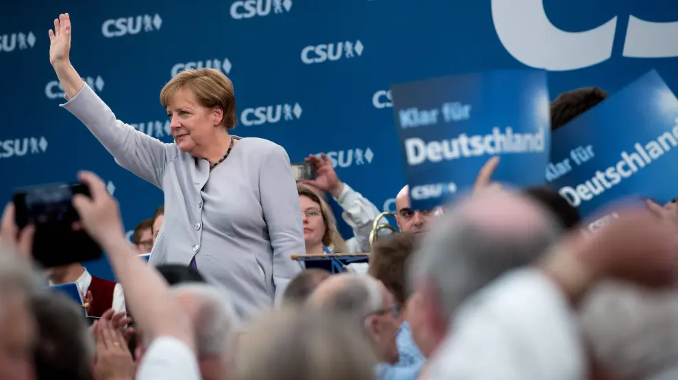 Merkel, en un acto de su partido este fin de semana.