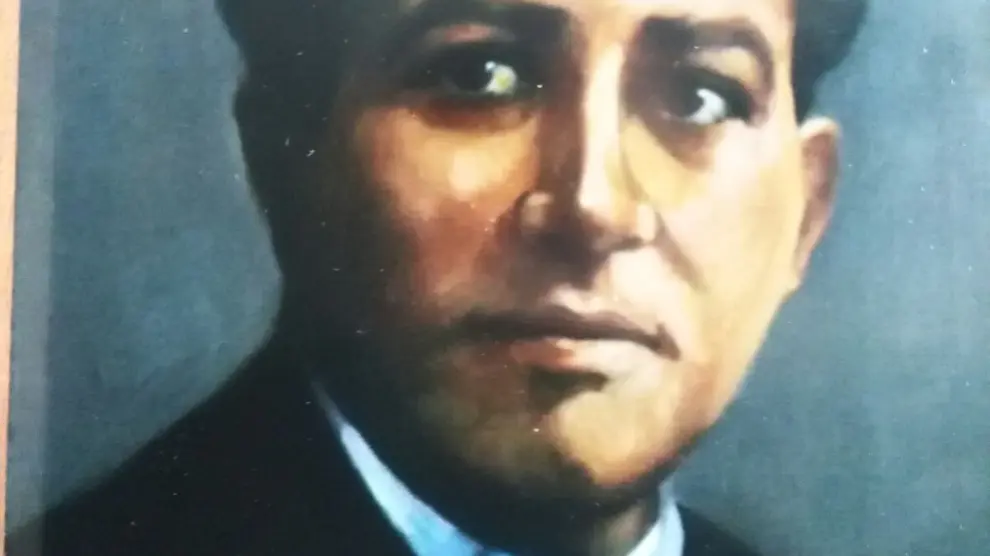 Retrato en óleo del tenor aragonés Miguel Fleta pintado por Luis Calvo.