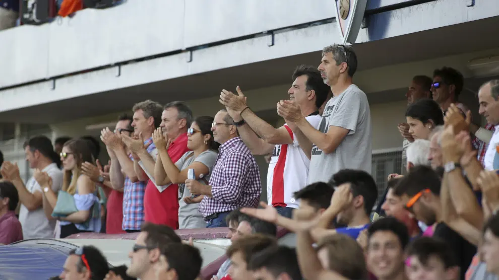 Un grupo de aficionados, en el partido del pasado sábado ante el Lugo.