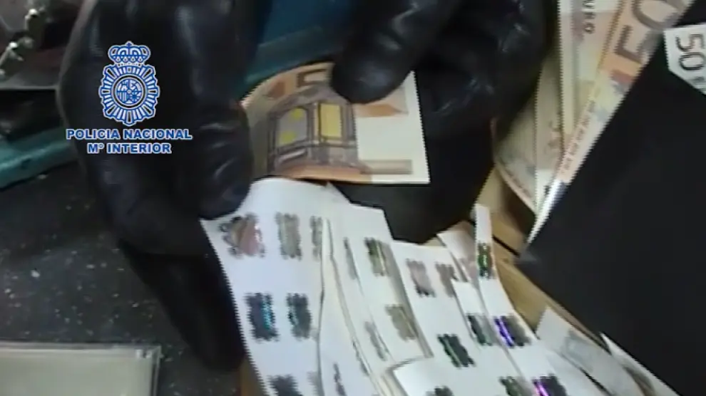 Desmantelada en Zaragoza la primera imprenta falsificadora de los nuevos billetes de 50 euros