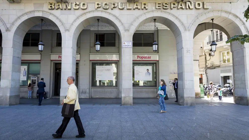 Oficina principal del Banco Popular en el paseo de la Independencia de Zaragoza.