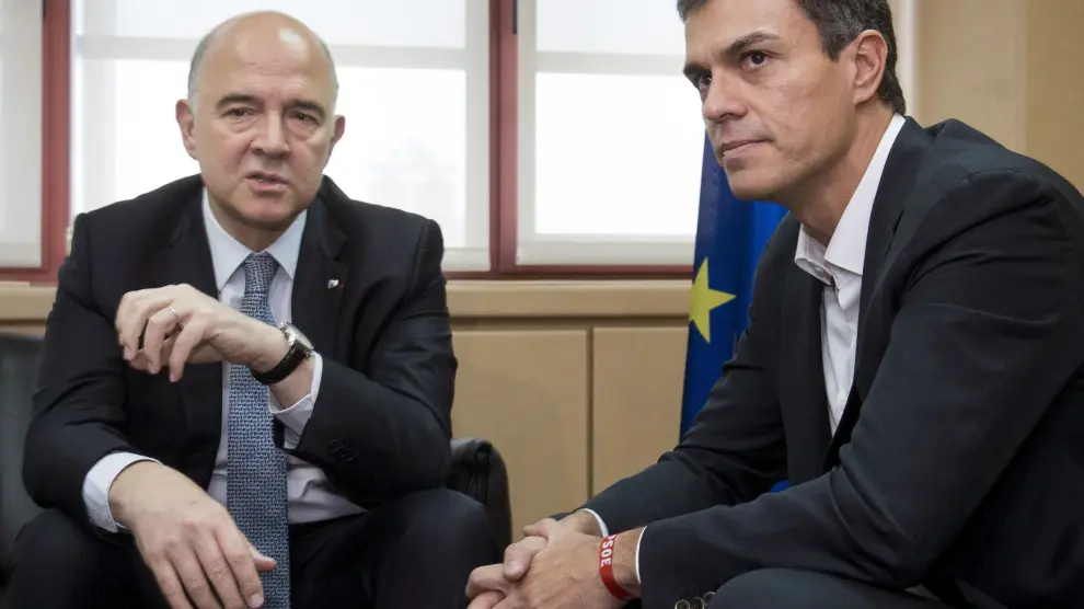 Sánchez se ha reunido este jueves con Moscovici.