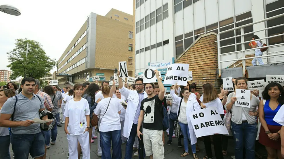 Protesta contra el nuevo baremo del Salud