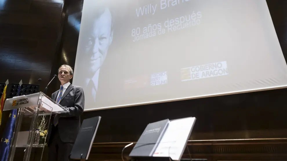 Bernd Rother, vicepresidente de la Fundación Willy Brandt, en su intervención en Zaragoza.