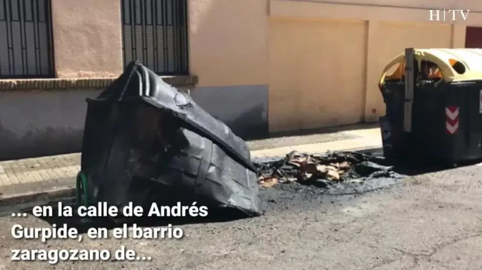 Arde un contenedor de papel en Zaragoza