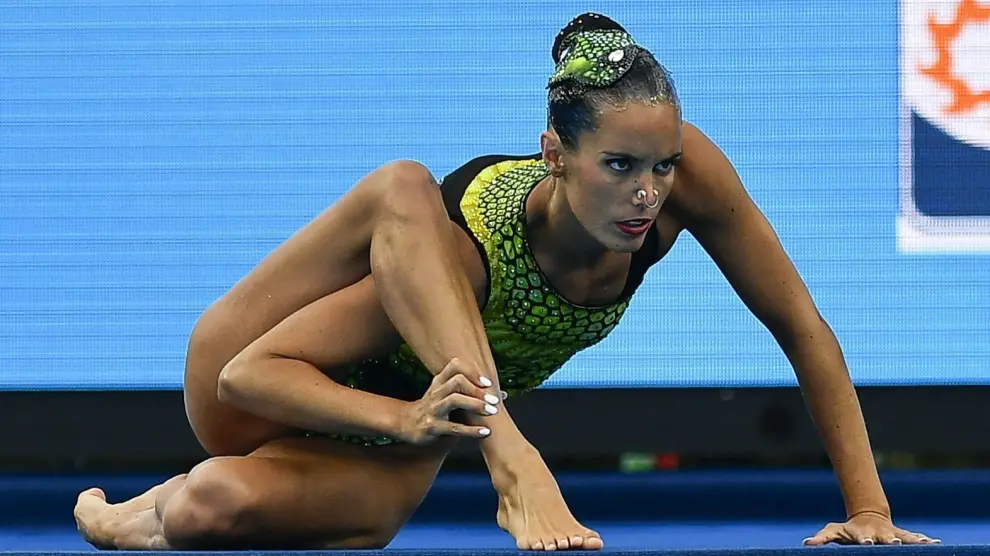 Ona Carbonell en los Mundiales de Natación de Budapest.