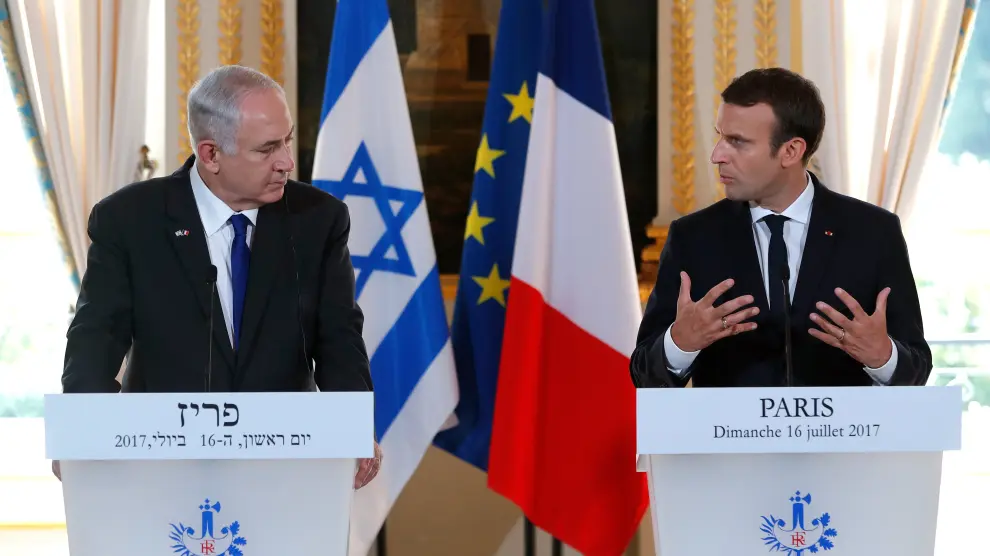 Macron pide una reanudación de las negociaciones entre israelíes y palestinos
