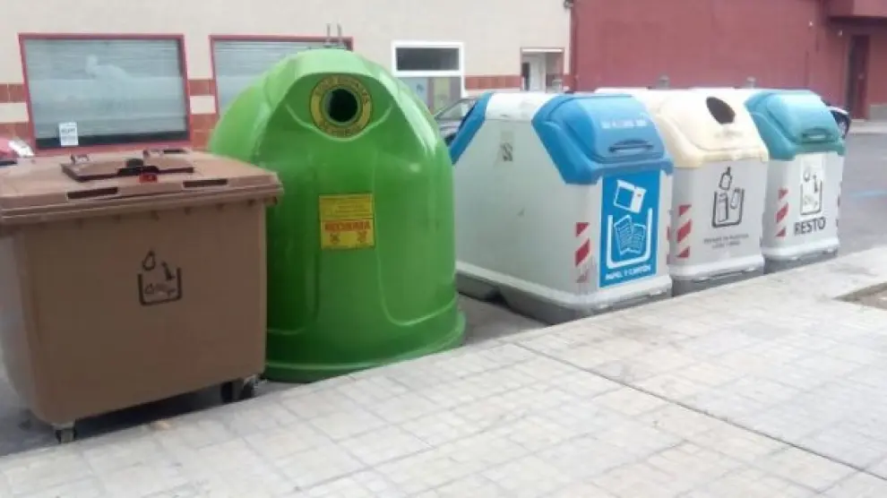 Contenedores de reciclaje en Huesca