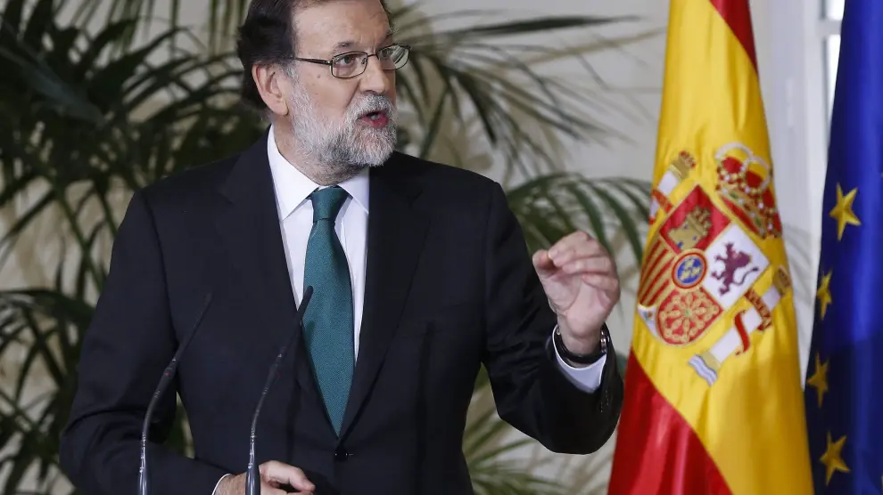Mariano Rajoy en el acto de entrega en el Palacio de la Moncloa de las medallas de oro al mérito en el trabajo.