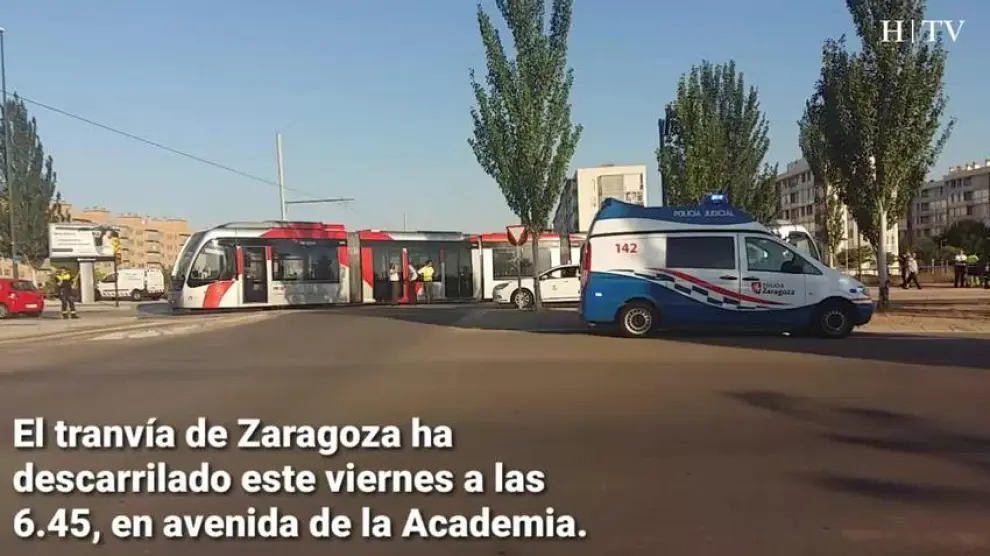 El tranvía de Zaragoza descarrila en Valdespartera