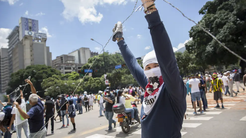 Protestas en rechazo a la Asamble Nacional Constituyente este domingo en Venezuela.