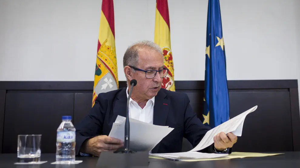 El consejero de Hacienda y Administración Pública del Gobierno de Aragón, Fernando Gimeno, este jueves