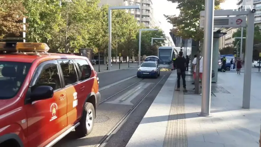 Fallece un hombre de 85 años tras ser atropellado por un tranvía en la plaza de Aragón