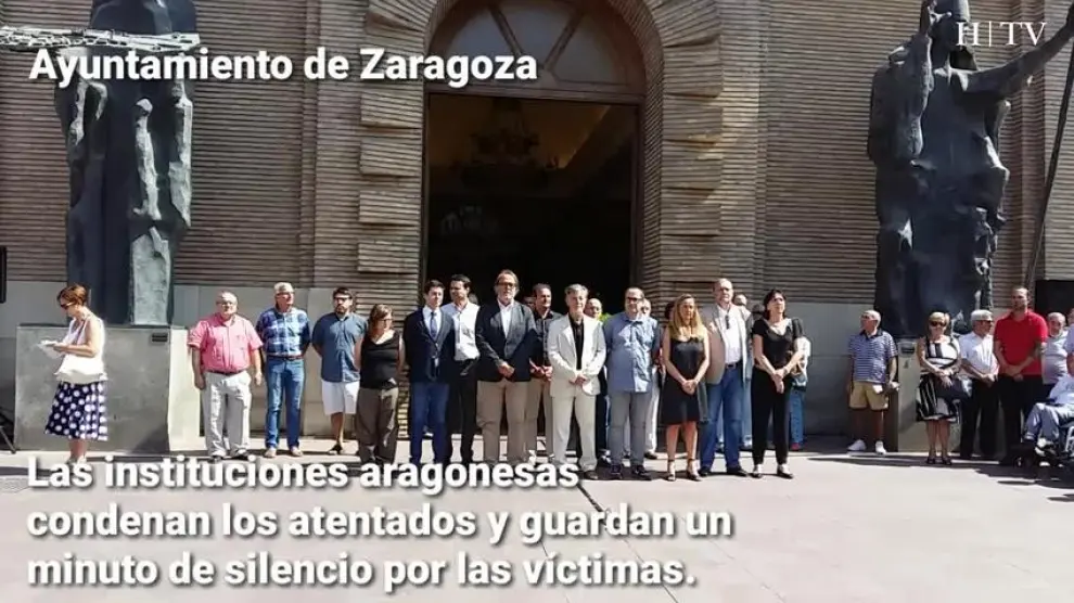 Las instituciones aragonesas condenan los atentados y guardan un minuto de silencio