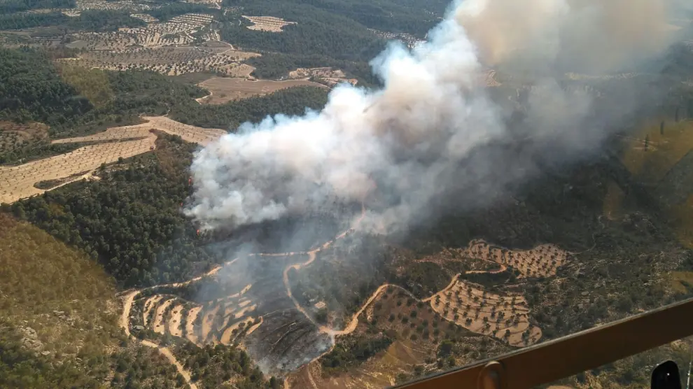 Foto de archivo de un incendio forestal en Maella