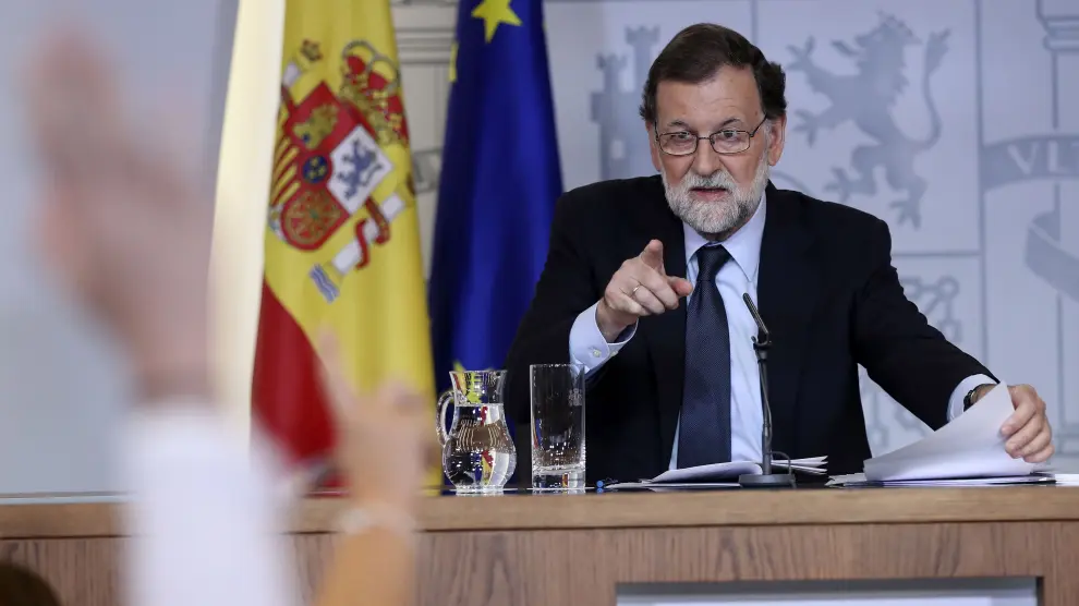 Rajoy en la rueda de prensa tras el Consejo de Ministros.