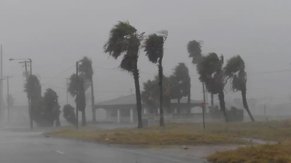 El huracán Harvey a su llegada a Texas.