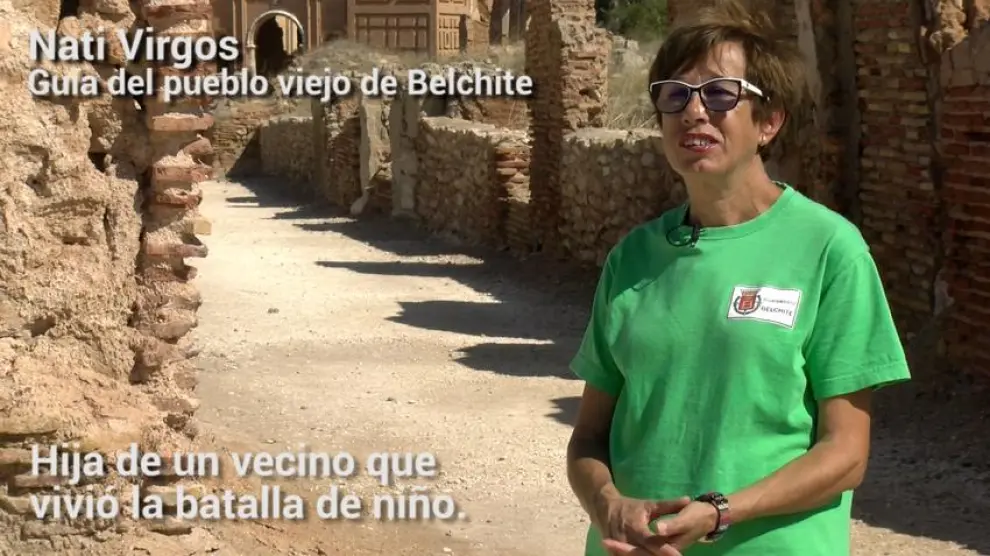 Nati Virgos, guía del pueblo viejo de Belchite