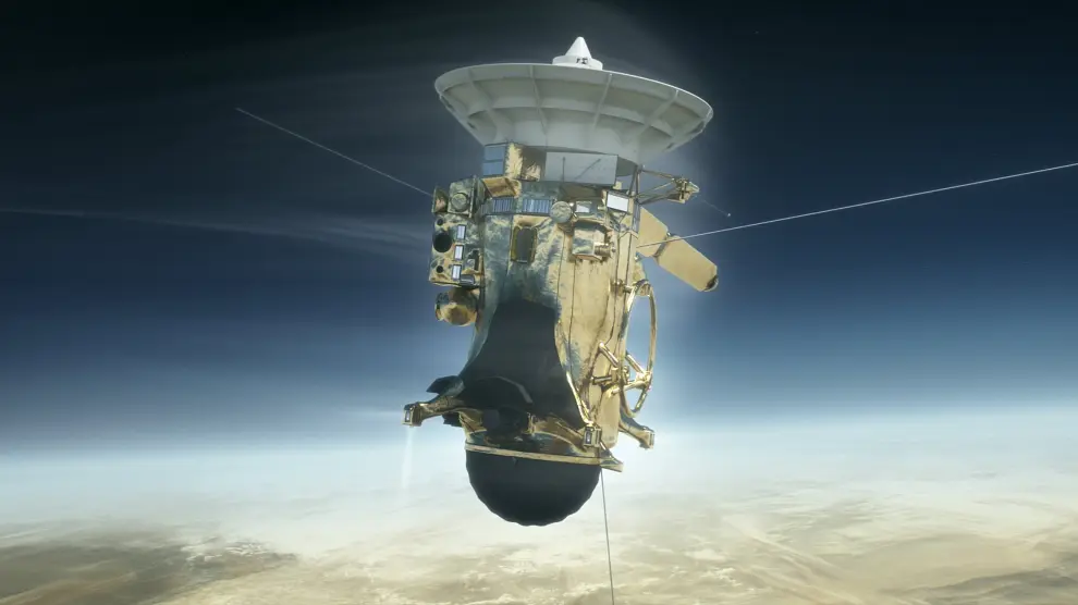 Recreación de la sonda Cassini.