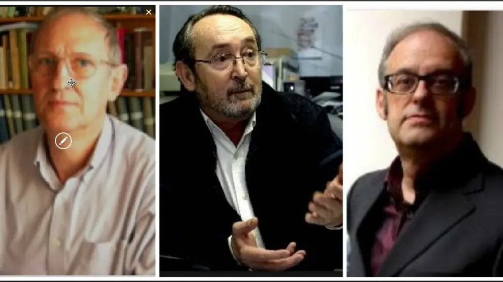Tres de los profesores de la Universidad de Zaragoza que han firmado el documento