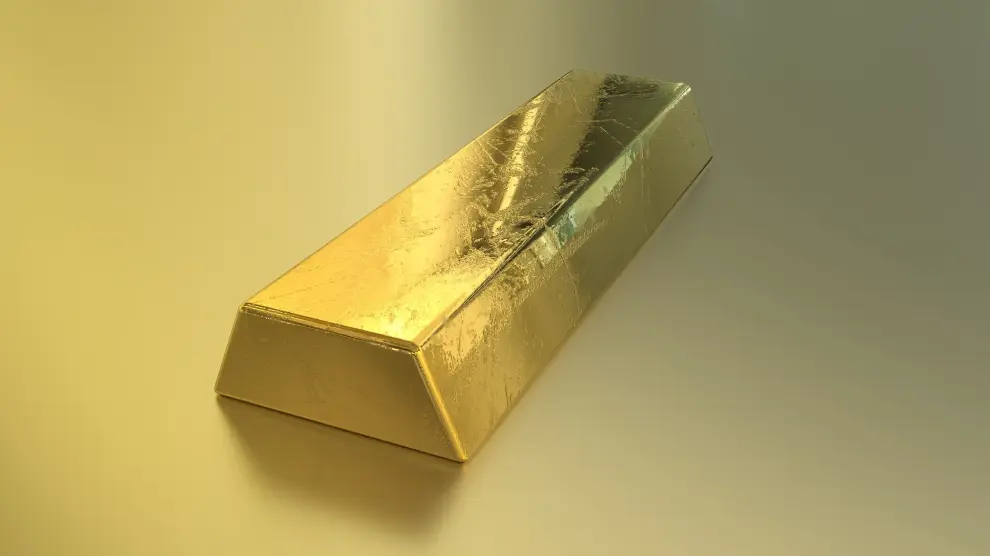 Imagen de archivo de un lingote de oro.