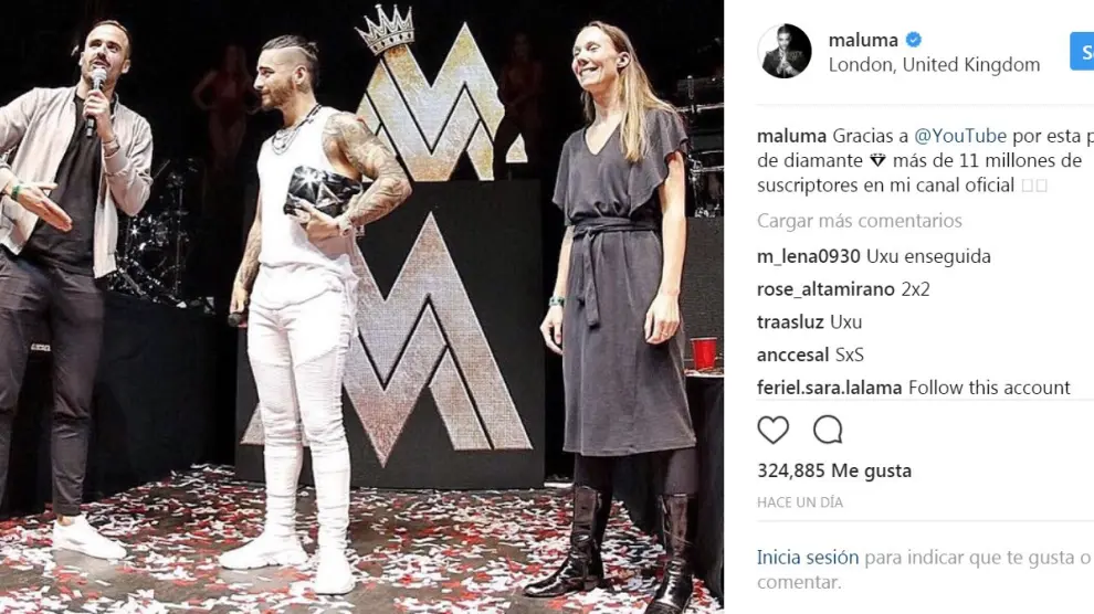 Imagen que Maluma colgó en Instagram