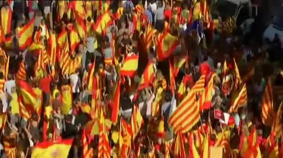 Una imagen de la última manifestación en Barcelona por la unidad de España.