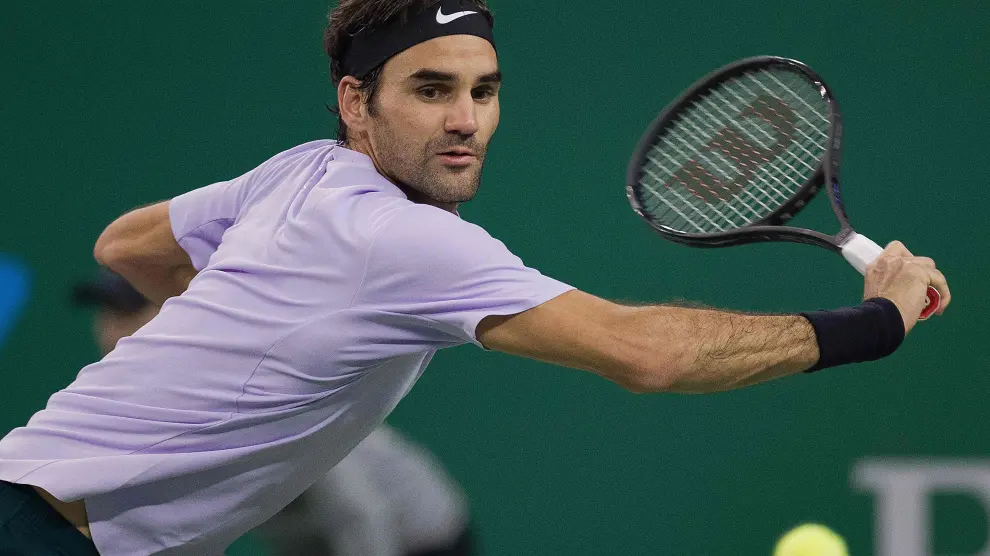 Roger Federer en el partido contra Del Potro