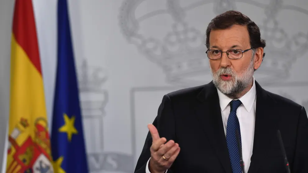 Rajoy durante su comparecencia.