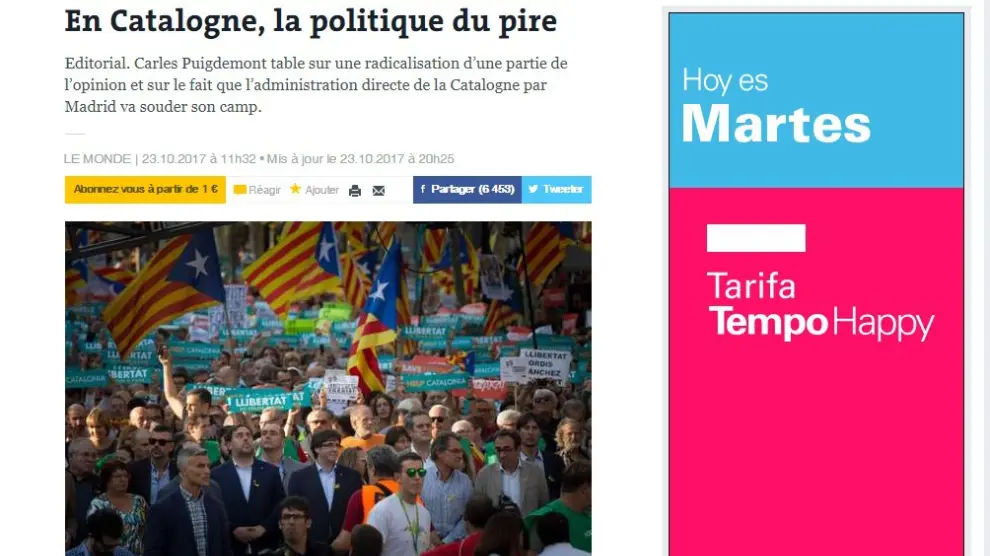 El duro editorial de 'Le Monde' contra Puigdemont y TV3