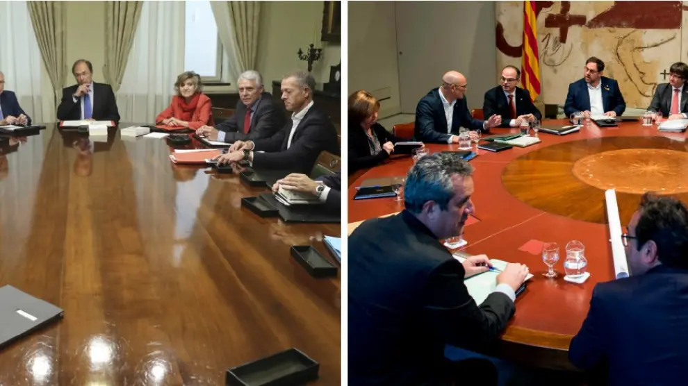 Reuniones previas al debate en el Senado y al pleno en el Parlamento catalán