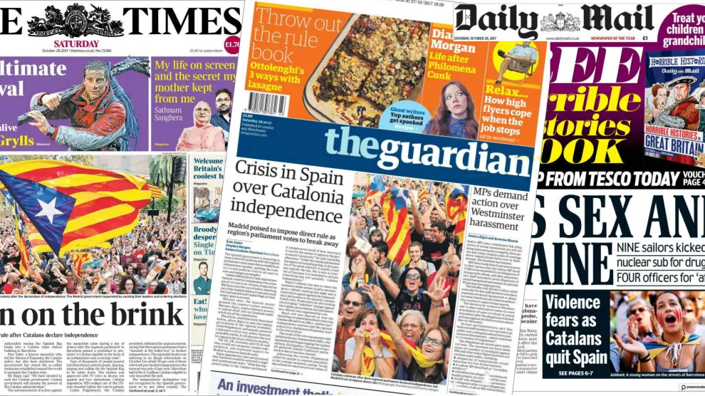 La prensa británica advierte de inestabilidad en Europa creada por Cataluña