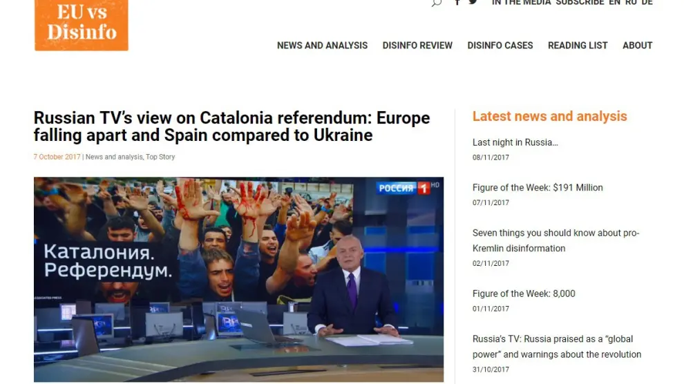 La UE detecta un aumento de la injerencia rusa en relación con Cataluña