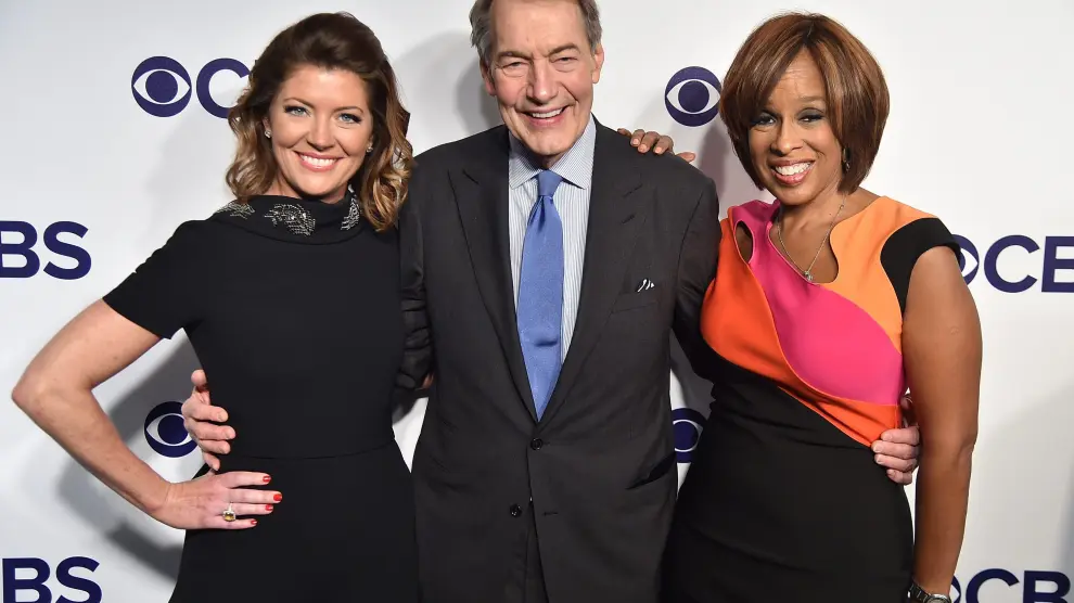 Charlie Rose junto a Norah O'Donell y Gayle King.