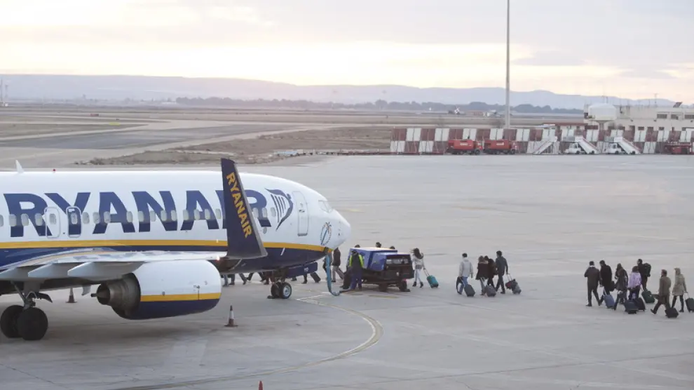 Pasajeros de Ryanair en Zaragoza