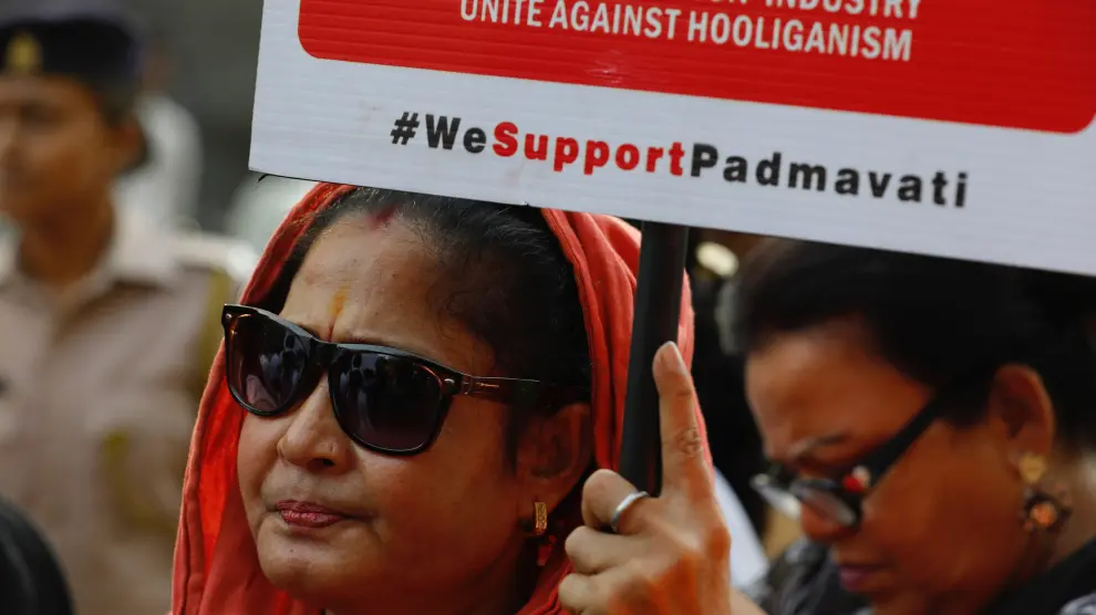 Manifestación en apoyo a la película 'Padmavati'