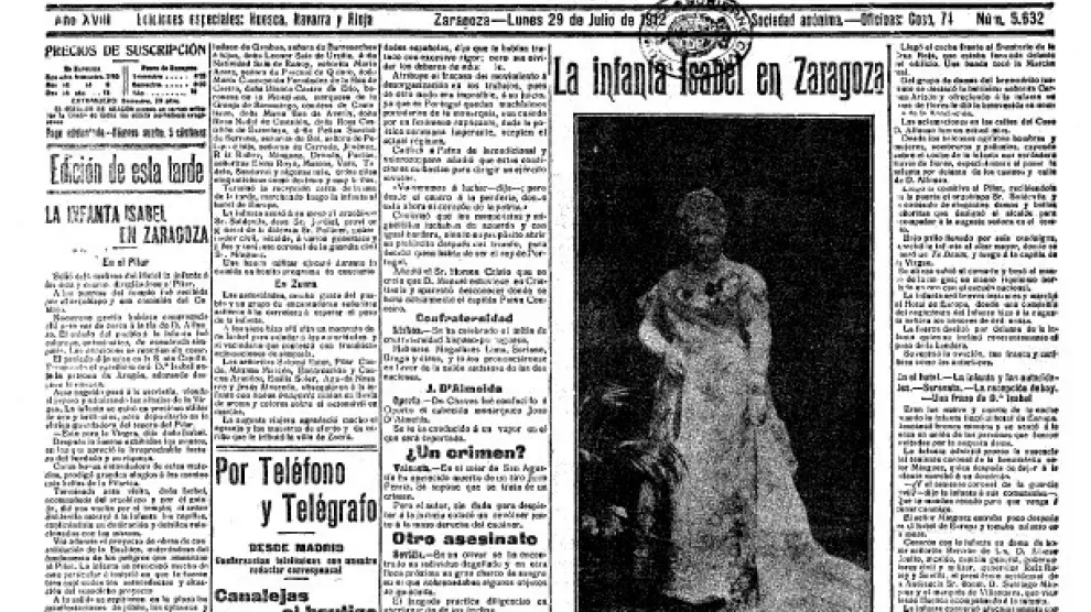 Crónica de la visita de la Infanta Isabel a la calle de Alfonso I en 1912