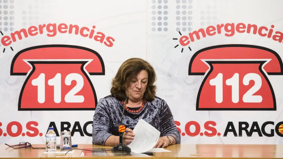 María Ángeles Júlvez, directora general de Justicia e Interior, ha presentado esta mañana los datos del servicio 112.