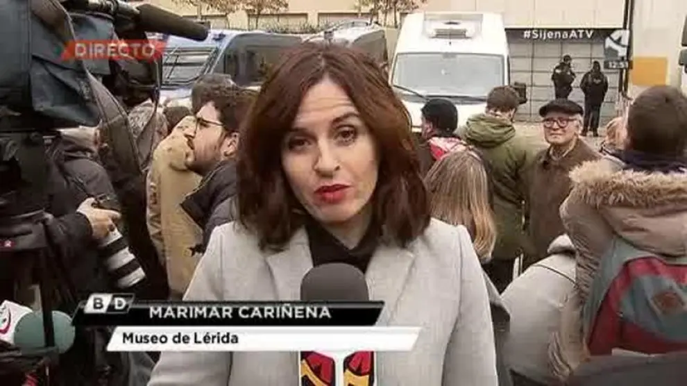 Insultan a periodistas aragoneses durante las conexiones en Lérida por los bienes de Sijena